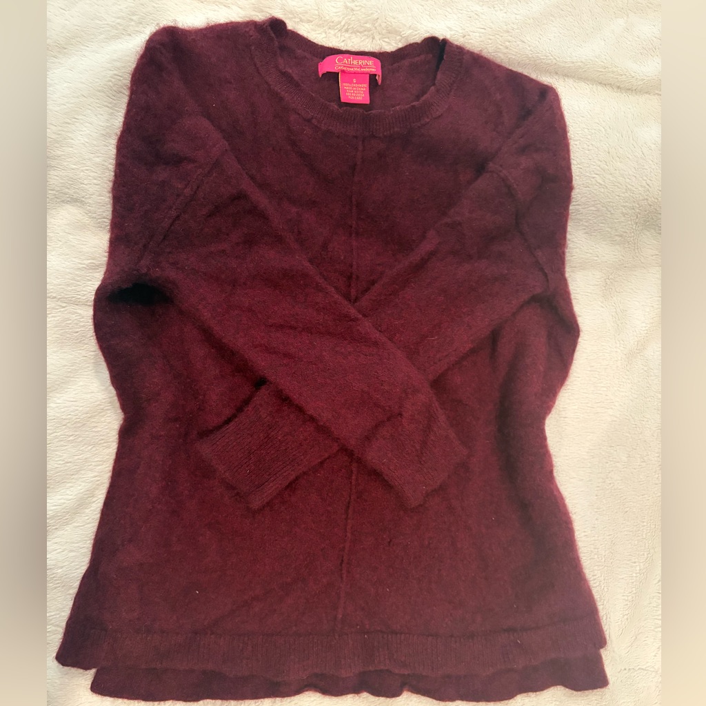 Catherine Malandrino Deep Burgundy Crew Neck Sweater, Size S